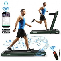 4.75HP 2 In 1 Folding Treadmill with Remote APP Control-Green - Color: Green - €866,16 EUR