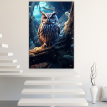 Owl at night Canvas Painting Wall Art Posters Landscape Canvas Print Picture - £10.94 GBP+