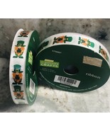 Saint Patricks Crafts Leprechaun Gnome On White Satin Ribbon:5/8inx10yd.... - $12.06 CAD