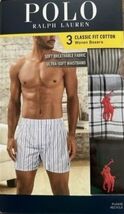 3 PACK RALPH LAUREN POLO SIZES S M L XL XXL GRAY BLACK WOVEN COTTON BOXE... - $41.90