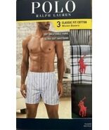 3 PACK RALPH LAUREN POLO SIZES S M L XL XXL GRAY BLACK WOVEN COTTON BOXE... - $41.90