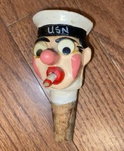 Kinki Bee Wine Stopper United States Navy Sailor Vintage 1952 Handmade E... - £64.53 GBP