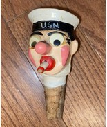 Kinki Bee Wine Stopper United States Navy Sailor Vintage 1952 Handmade E... - $82.25