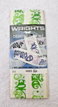 NOS Wrights Trim Green &amp; Cream Designed By Me Trim Seam Binding MIP 3 Yards - $8.42