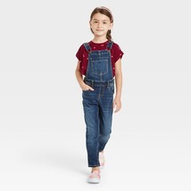 Cat &amp; Jack Girls Denim Overalls MEDIUM (7/8) Medium Wash Color - $27.99