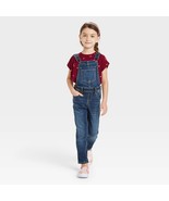 Cat &amp; Jack Girls Denim Overalls MEDIUM (7/8) Medium Wash Color - $532.00 MXN