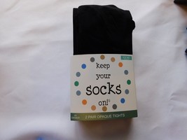 Keep Your Socks On! 2 Pair Opaque Tights Size M/L 5&#39;5&quot; - 5&#39;11&quot; Black NWT - £27.14 GBP