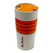 Tim Hortons Mug Orange Limited Edition With Travel Lid Ceramic Canada 2015 - $24.72