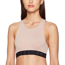 DKNY Womens Seamless Ribbed Crop Top Bralette Size Large Color Pink/Black - £34.86 GBP