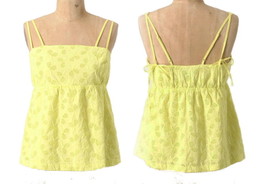 Anthropologie Tennis Star Top 2 Small Spaghetti Straps Embroidered Rackets NWT - £26.23 GBP