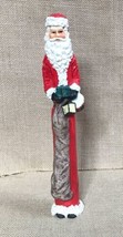 Vintage Tall 9.5 Inch Resin Santa Claus Holding Sack Gift Lantern Drum Figurine - £12.46 GBP