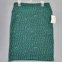 LuLaRoe Womens Skirt Size L Green Midi Cassie Stretch Preppy Print Tube Classic - £9.17 GBP