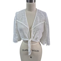 Vtg 70s messy coquette Cropped Bouse Angel Sleeves Sportswear by Bolts L... - $57.42