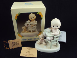 Precious Moments 524007 Baby's First Meal 1990 Retired 99 Free Shipping - $22.95