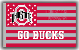 Ohio State Buckeyes Football Team Flag 90x150cm 3x5ft Go Bucks Souvenir Banner - £12.01 GBP