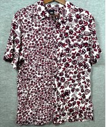 Vans Mens Sz M Classic Fit Red Floral Button Up Shirt Hawaiian - $17.32
