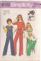 Simplicity Vintage Pattern 8122 Sz Sm 7 & 8 #1 Child's Pullover Top And Pants Un - $3.00