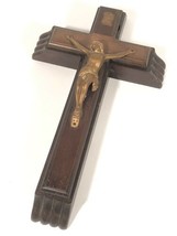 Vintage Last Rites Kit Wooden Crucifix Display 13&quot; - £22.52 GBP