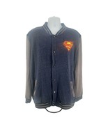 Superman DC Comics Mens Letterman Varsity Jacket Blue/Gray Size 2XL - £30.00 GBP