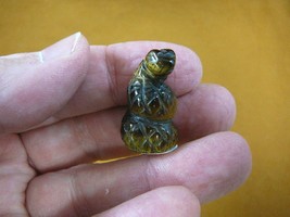 (Y-SNAK-508) Tigereye COBRA Snake Coiled gemstone carving SERPENT love s... - £6.75 GBP