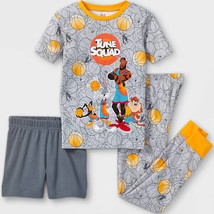 Space Jam Bugs Daffy Taz Snug-Fit Cotton Pajamas 3-Pc. Sleepwear Set Boys 8 - £13.94 GBP