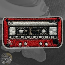 Red Cassette Iron On Patch Embroidered Craft Applique - $5.50 CAD