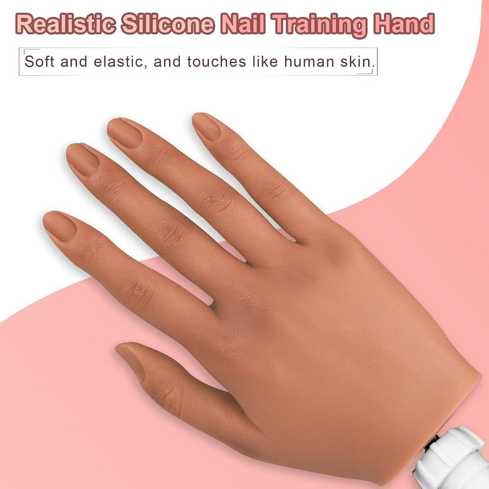 Bendable Acrylic Nail Practice Hand with Deep Nail Groove - Easy Maintenance Item image 4