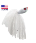 2pcs 6oz Metal Head Nylon Skirt Jigs – White Saltwater Fishing Lures - $31.99