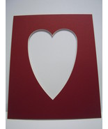 Picture Frame Mat Heart Shape Design Cutout 8x10 for 5x7 Brick Red - £5.52 GBP