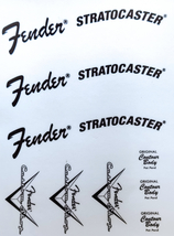 49 - Fend@r Stratoc@ster  Headstock Logo STICKER Wave Blk - £4.72 GBP