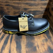 Mens Dr. Martens Smooth Leather Oxford Black w Marbled Sole sz M6 W7 Mod... - $83.83