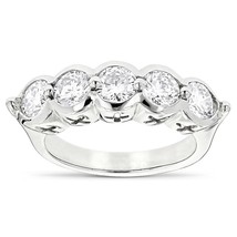 2.50CT Redondo Imitación Diamante 5-Stone Anillo de Boda 14K Oro Blanco Chapado - £168.17 GBP