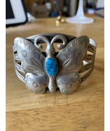 Vintage Bell Trading Post Nickel Silver Butterfly Cuff Bracelet - €81,57 EUR