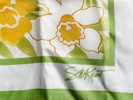 Vtg RETRO Avon SW Kent Floral Tulips Acetate Scarf Hand Rolled Edges UNUSED - $23.76