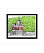 Hudson-Athens Lighthouse, Hudson River, Limited Edition, Matted, Pen and... - £27.97 GBP