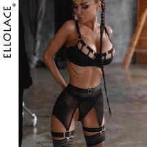 Luxury Hollow Out Exotic Set With Garters Half Cup See Through - £26.25 GBP