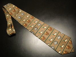 Field &amp; Stream Neck Tie Bands of Browns and Black with Retrivers and Ducks - £7.89 GBP