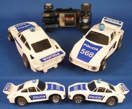 1980 Ideal Tcr Slotted Slot Car Porsche Police Wht/Blu! - £35.96 GBP