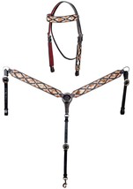 Horse Horse Western Sunflower Diamond Cowhide Inlay Bridle &amp; Breast Coll... - $89.09
