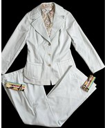 Vtg Vincenti Pantsuit Womens 12 Beige Pink 3 Piece Outfit Retro Mod Leis... - $2,768.27 MXN