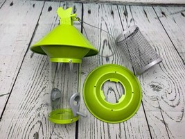 Metal Bird Feeder Hanging Wild Bird Seed Feeder for Mix Green Clear 2 Port - $28.26