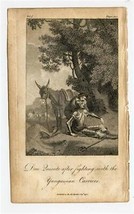Don Quixote&#39;s Copper Plate Engraving 1792 After Fighting the Yanguesian Carriers - £68.90 GBP