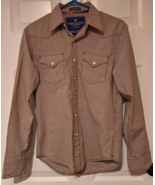American Eagle Outfitters Mens Vintage  Fit Check Long Sleeve Pearl Snap... - £12.96 GBP