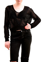 WILDFOX Womens Sweater Beach Cotton Knit Black Size S - £87.75 GBP
