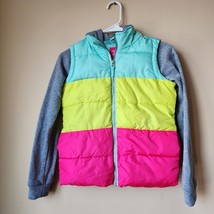 Girls Pink Platinum Puffer Hooded Long Sleeve Vest Size 10/12 Sweatshirt Hoodie - £9.64 GBP