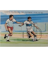 Copa Mundial de Futbol Italia &#39;90 Nicaragua Block Post Stamp - $1.36 CAD