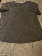 FN by FLORA KUNG Sweet  Soft Heather Gray V Neck Terry Short Sleeved Top... - $9.90