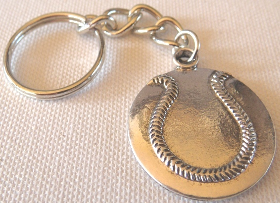 Primary image for 3D Pewter Softball Keychain Keyring Key Chain - 2pc/pack