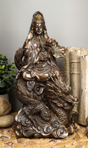 Ebros Avalokiteśvara Meditating Buddha Kwan Yin Kuan Yin On Dragon Statue 11&quot;H - £45.07 GBP