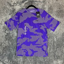 Under Armour T Shirt Mens Medium Loose Velocity Jacquard Camo Purple Per... - £20.26 GBP